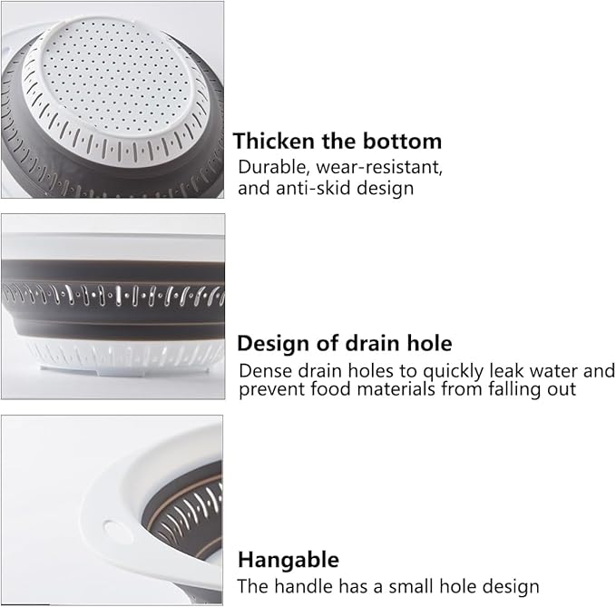 Collapsible Colander and Strainer, Silicone Strainer Colanders & Food Strainers - Image 3