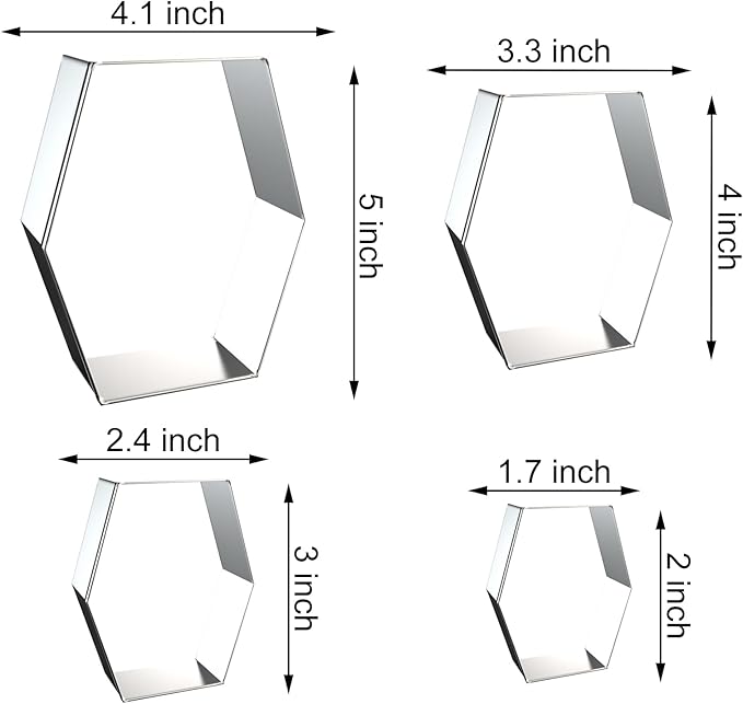 Long Hexagon Cookie Cutters Shapes Set - Image 2