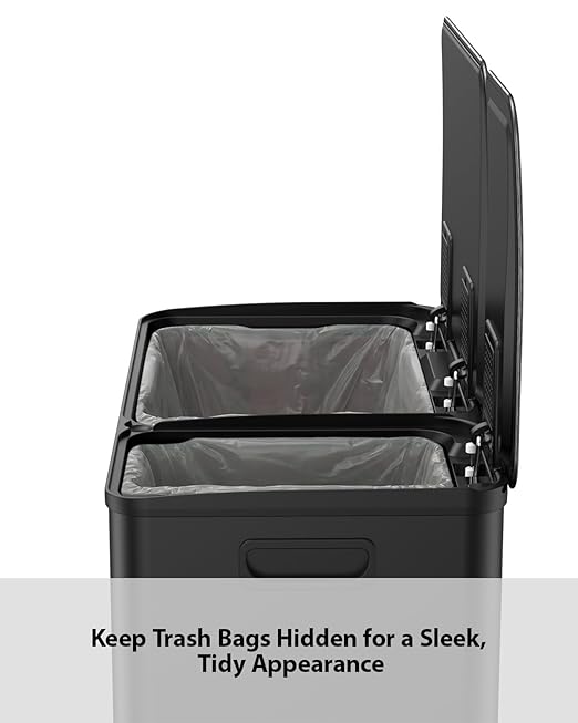 Lovewind Double Trash Can Kitchen, 13+5.5 Gallon Stainless Steel Dual Trash and - Image 6
