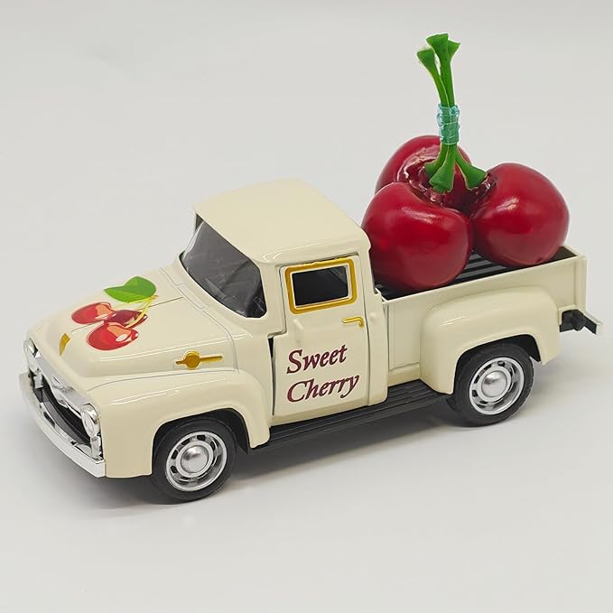 Cherry Decor – 4.9″Sweet Cherry Vintage Metal Truck by Unknown