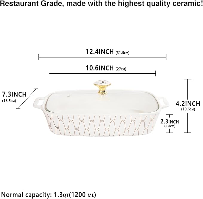 10" x 7" Ceramic Casserole Dish - Image 2