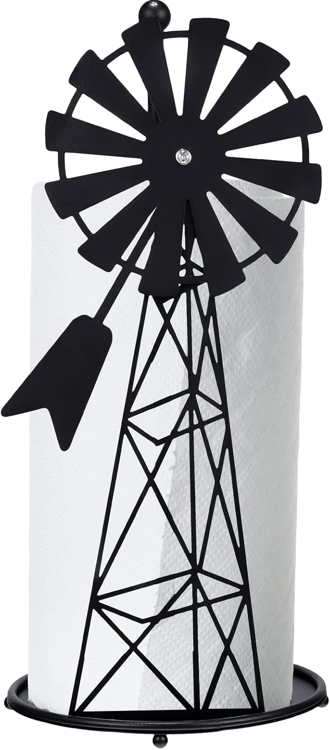 Vesici Windmill Paper Towel Holder Western Farmhouse Standing Paper Towel Roll by Vesici