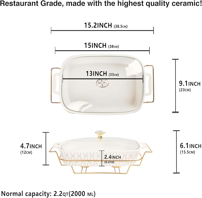 13" x 9" Ceramic Casserole Dish - Image 2