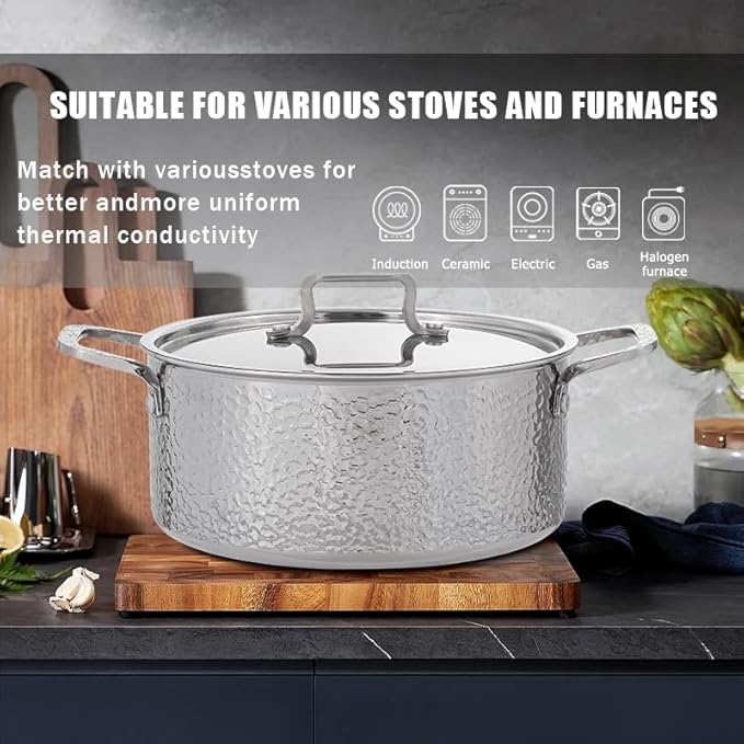 Vivicreate Tri-Ply Stainless Steel Stockpot Deep Cooking Pot - Image 3