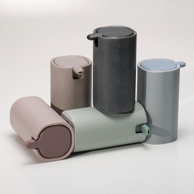 LINE+ARC Modern Easy-to-Press Soap Dispenser. No-Rust Cute Bathroom Beige - Image 9