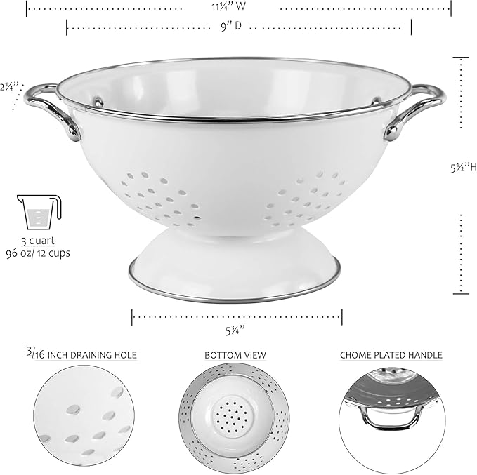 Calypso Basics by Reston Lloyd Powder Coated Enameled Colander, 5 Quart - Image 3