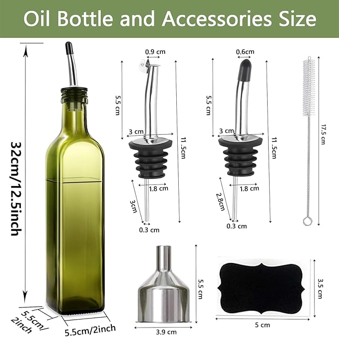 Glass Olive Oil Dispenser and Vinegar Dispenser Set - Image 2