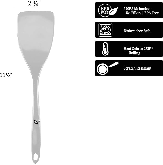 Spatula, Turner for Non-stick pans, Heat Resistant, BPA Free Melamine Utensil - Image 4