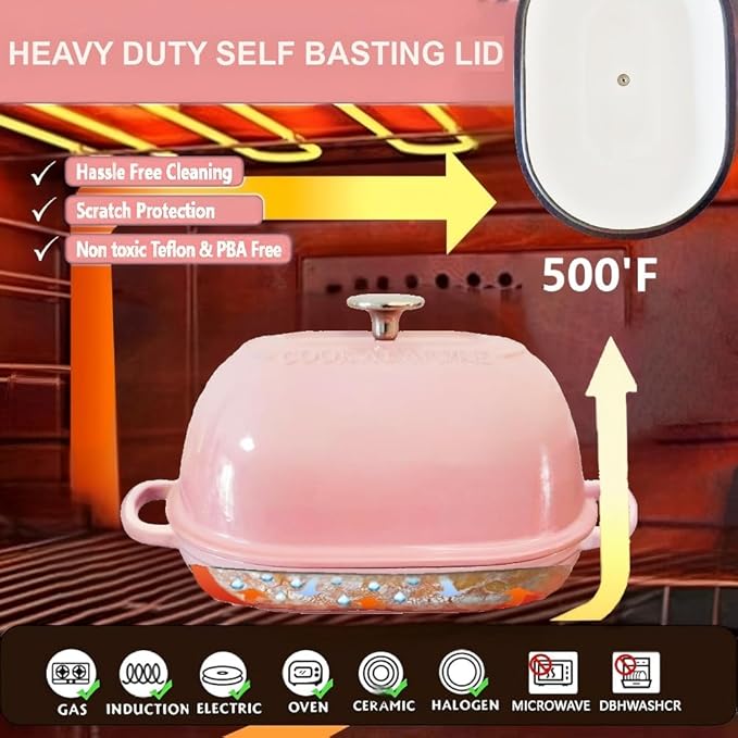 Cast Iron Bread Oven, 6 QT Bread Oven, Thick Enameled Loaf Pan - Image 3