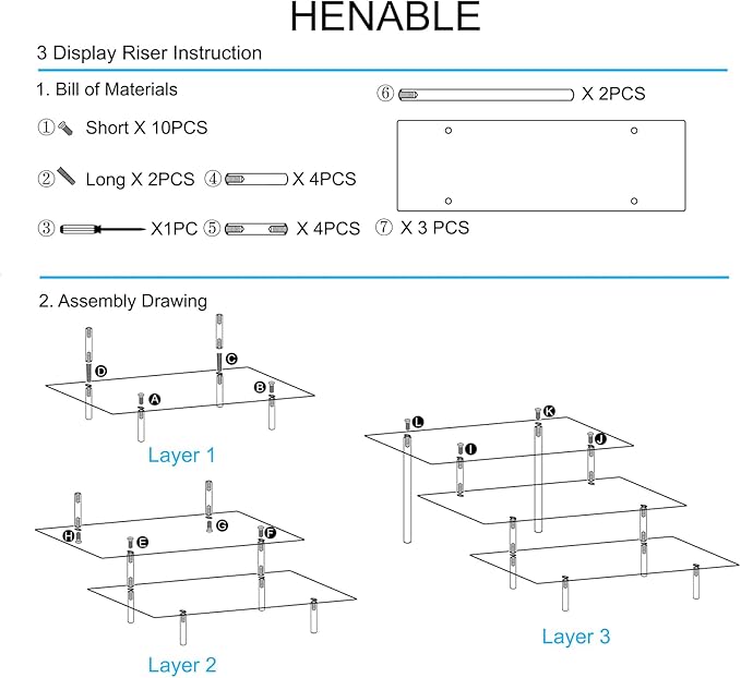 HENABLE 2PCS Acrylic Display Risers, 3 Tier Clear Cupcake Stand Risers - Image 5