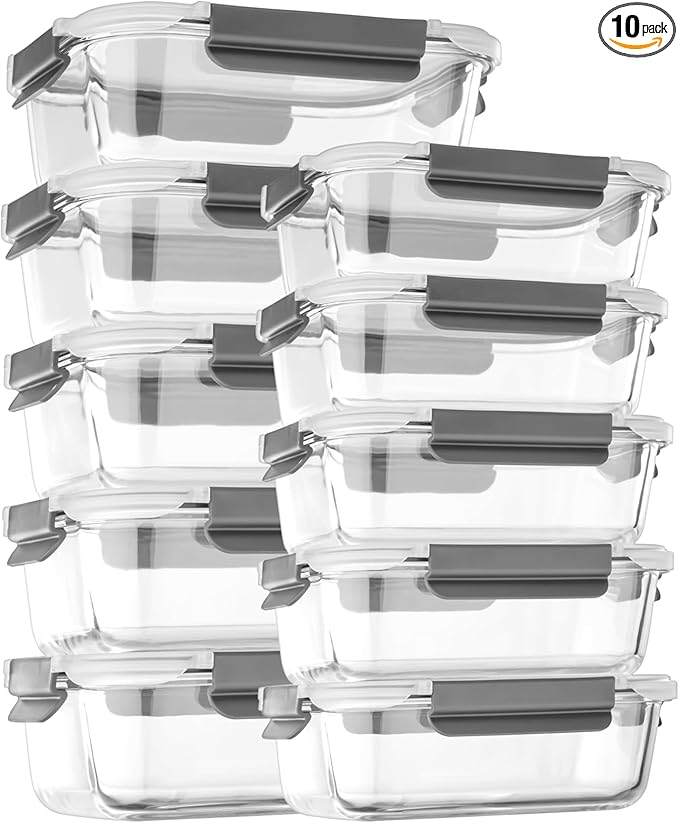 coccot [10 pack Glass Meal Prep Containers by coccot
