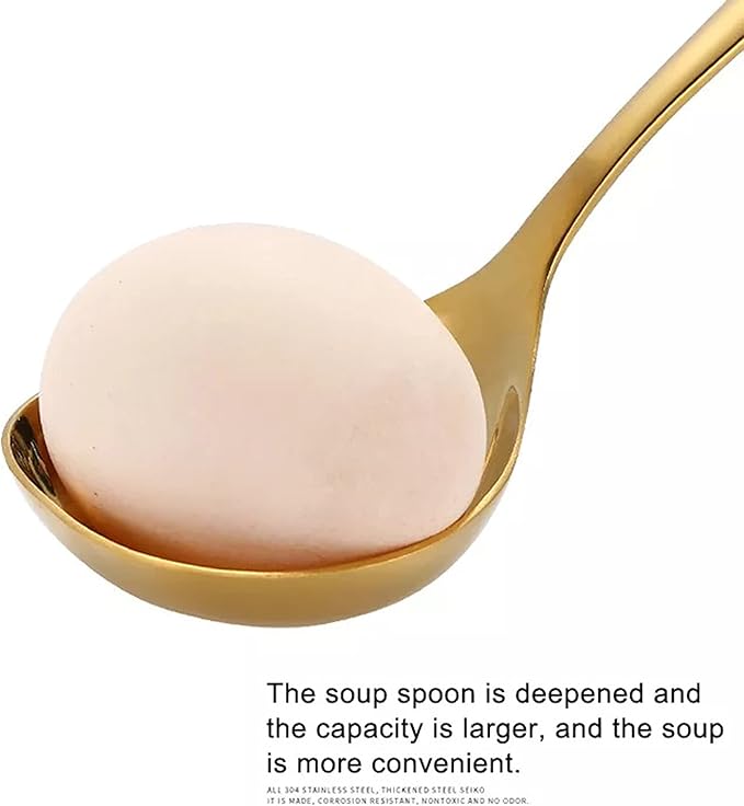 Comicfs 2 Pack Gold Gravy Ladle, SUS 304 Stainless Steel Soup Ladle, Small Soup - Image 3