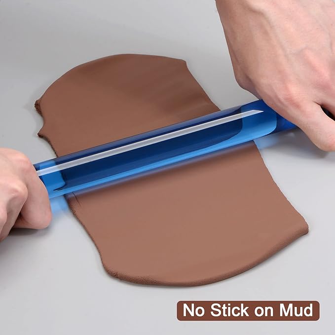 HARFINGTON Acrylic Clay Roller 9 Inch x 1 Inch Solid Non-Stick Plastic Round - Image 5