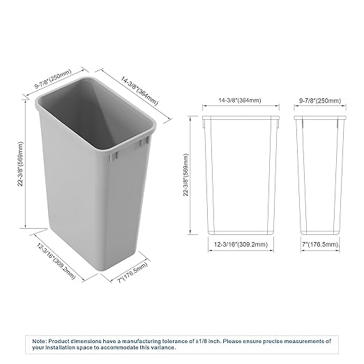 Dowell 50Qt Wastebasket Trash Container, - Image 5