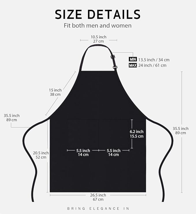 Syntus 4 Pack Adjustable Bib Apron - Image 2