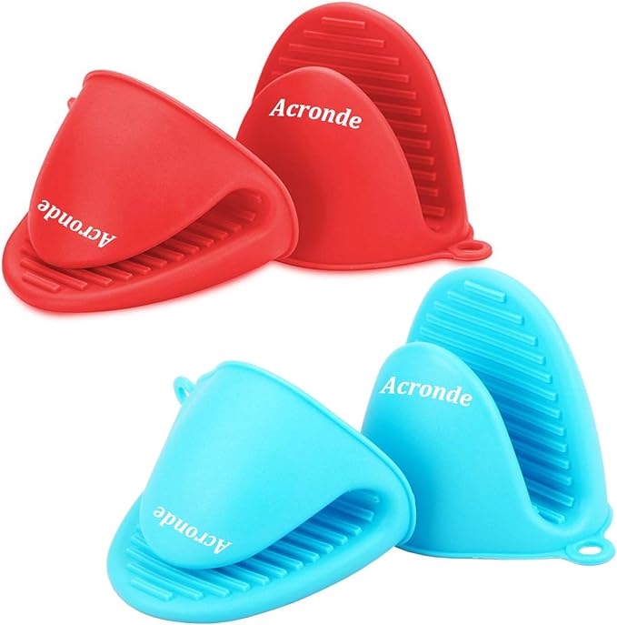 2 Pairs Mini Oven Gloves Silicone Heat Resistant Cooking Pinch Mitts Potholder by Acronde