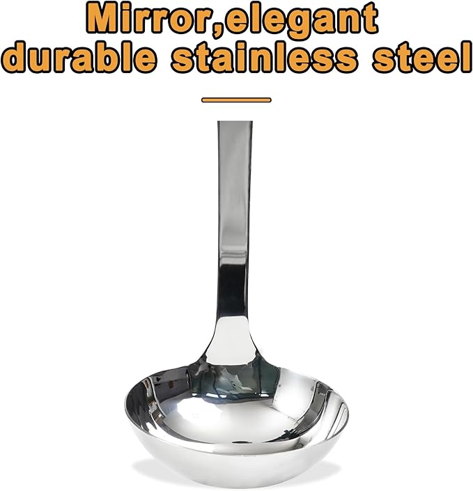 FJNATINH Stainless Steel Wok Spatula and Ladle Tool, Mirror Polished Cooking - Image 8