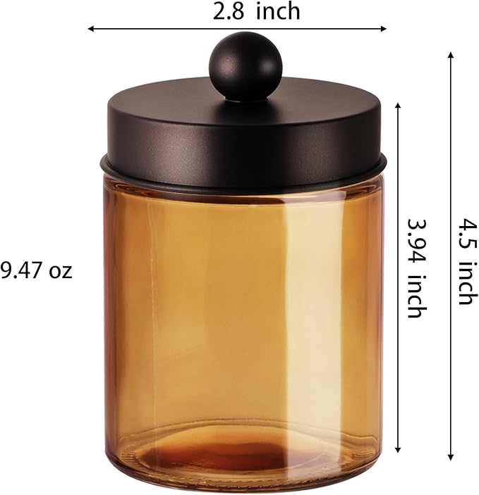 3 Pack Apothecary Jar Canisters Bathroom Vanity Organizer - Image 7