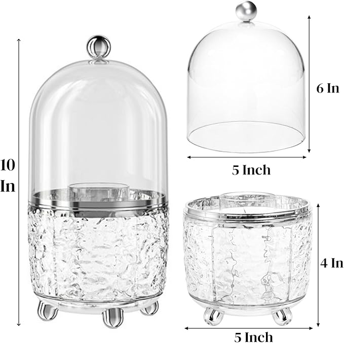 Eorbow Rotating Makeup Brush Holder, Dustproof Cosmetic Tools Organizer - Image 2