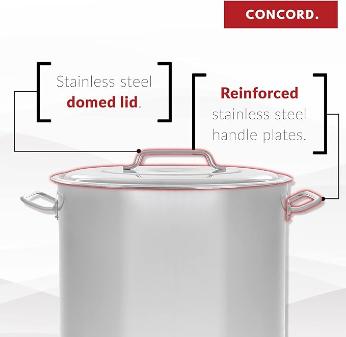 CONCORD Stainless Steel Stock Pot w/Steamer Basket. Cookware great - Image 8