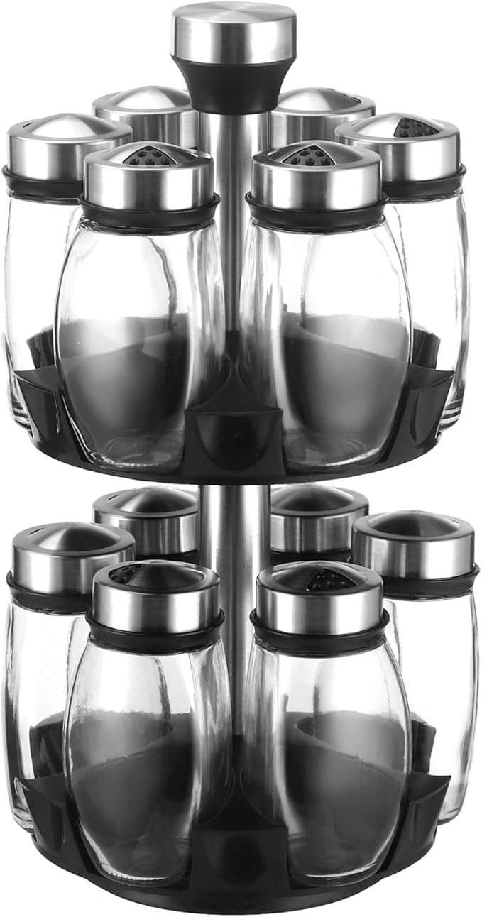 2 Layer Rotating Spice Rack Organizer - Image 2