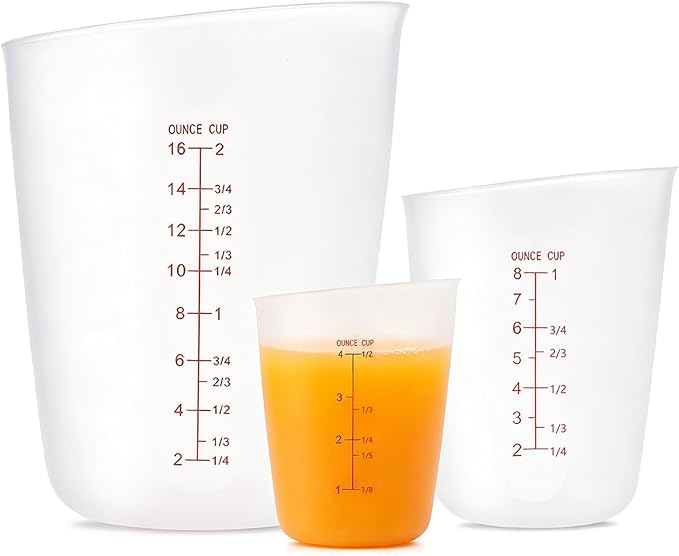 3 PCS Silicone Flexible Measuring Cups, Melting Cups by Alaeseje