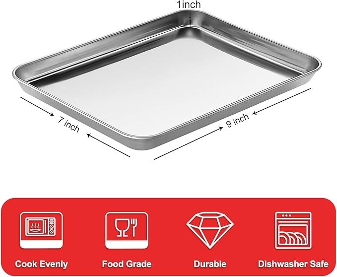Baking Sheet, Stainless Steel Cookie Sheet Baking Pan Tray - Image 2