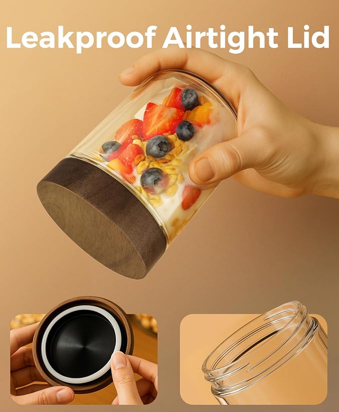 16oz 6 Pack Overnight Oats Containers - Image 3