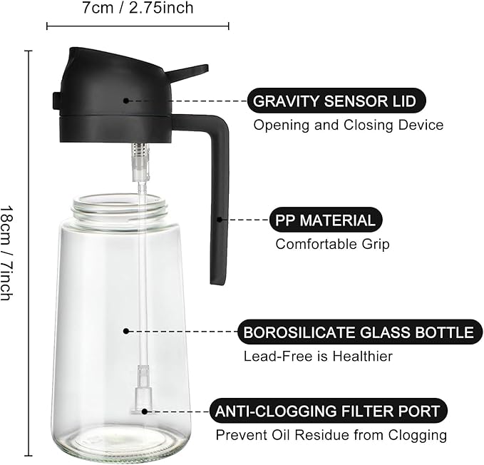 2 In 1 Oil Dispenser And Oil Sprayer, 16 Oz/470 Ml Oil Dispenser - Image 5