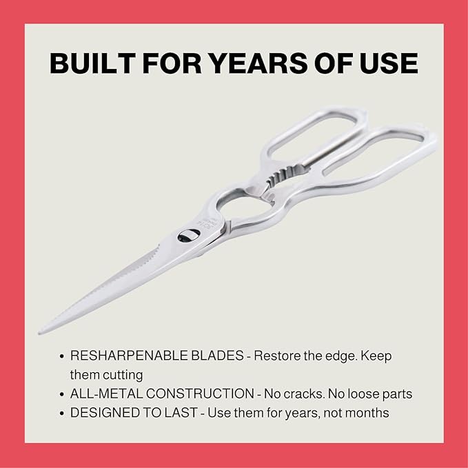 Heavy Duty Kitchen Scissors for Food — All Purpose Cooking Scissors, All - Image 7