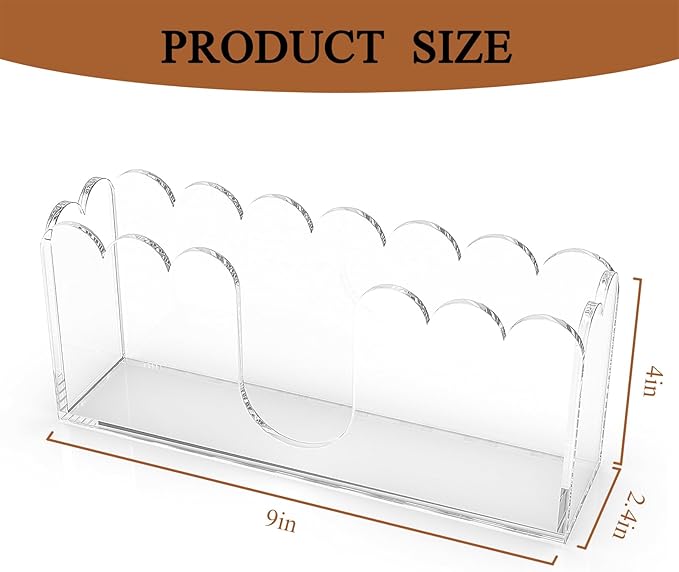 LUGUNU Clear Acrylic Napkin Holder – Scalloped Tray - Image 2