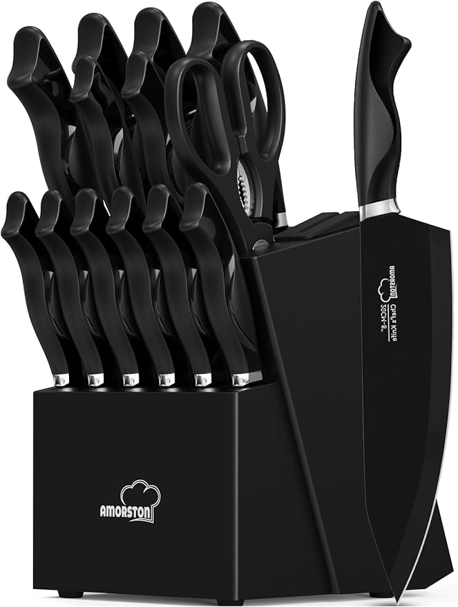 Knife Set, 15 Pieces Kitchen Knife Set by Amorston