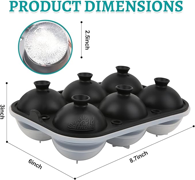 Samuelworld Premium Ice Tray Combo, New Upgraded Large Ice Sphere Maker Ice - Image 5