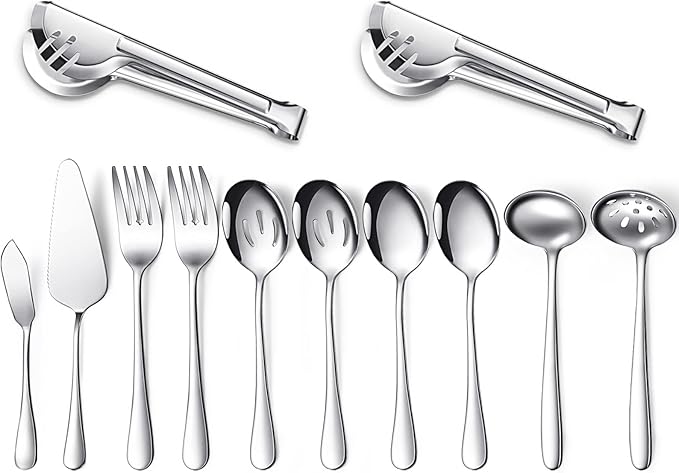 Patelai Serving Utensils Set Include Stainless Steel Large Spoons Slotted by Patelai