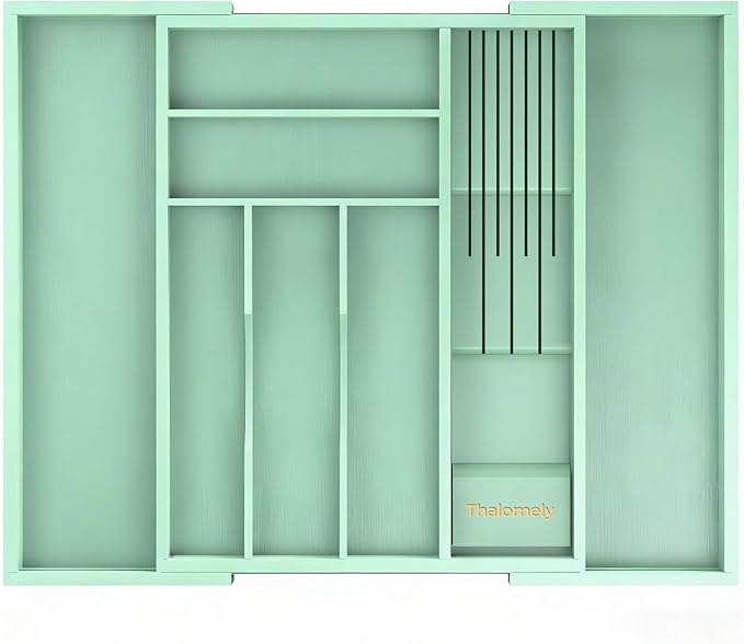 Bamboo Kitchen Drawer Organizer, Expandable Silverware Organizer - Image 2