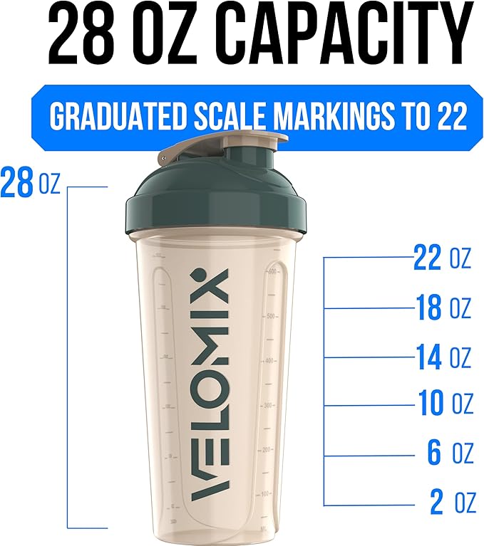 VELOMIX -2 Pack- 28 oz Protein Shaker Bottles - Image 4
