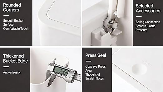 Compact Push-in Trash Can with Lid - Image 9
