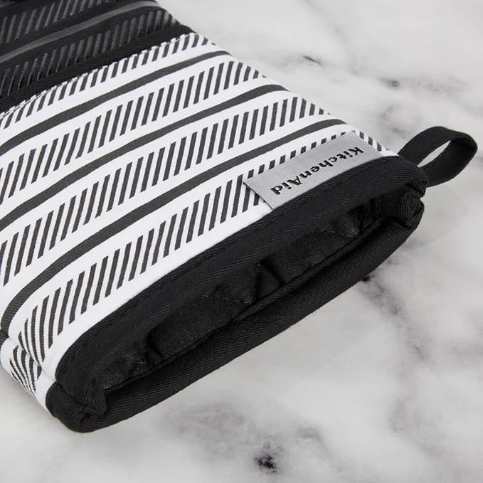 KITCHENAID Albany Oven Mitt 2-Pack Set, Matte Black - Image 3