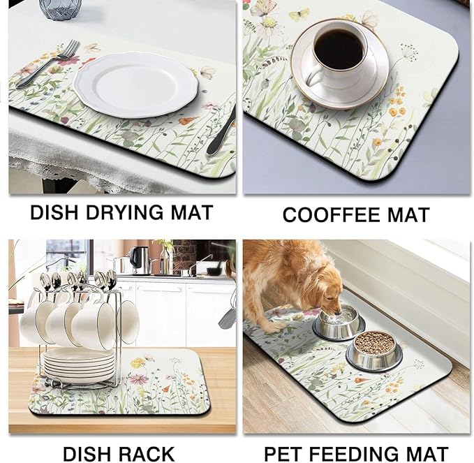 Dish Drying Mat for Kitchen Counter 2 Pack - Image 6