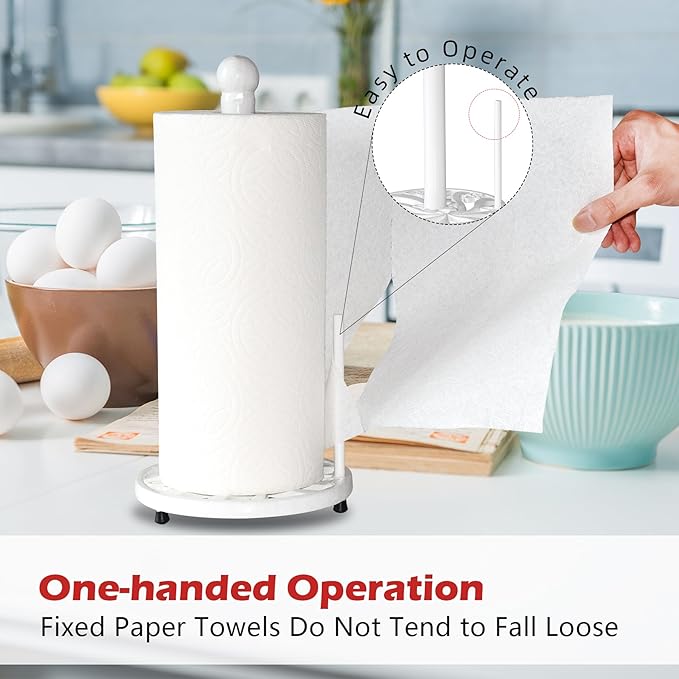 White Cast Iron Paper Towel Holder - Image 5