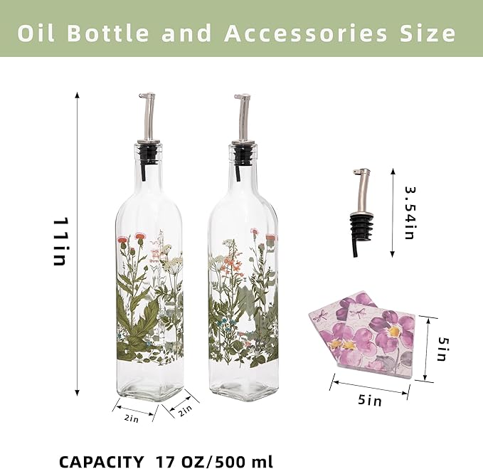 Topadorn 17 oz Olive Oil Dispenser Bottle Set - Image 3