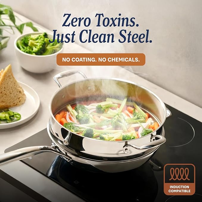 LEGEND COOKWARE 5-Ply Stainless Steel 10-Quart Stock Pot - Image 2