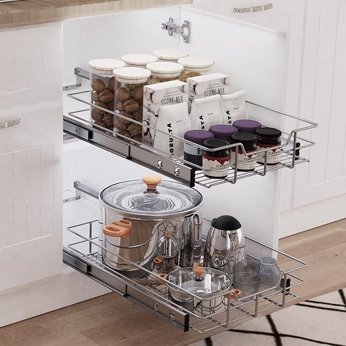 Pull Out Cabinet Organizer 17" W X 22" D, Slide Out Drawers - Image 6