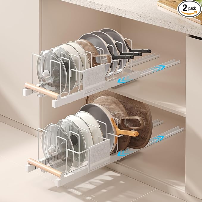 Magheo 2 Pack Pull Out Pots and Pans Organizer Under Cabinet by COMFORTYOURHOME