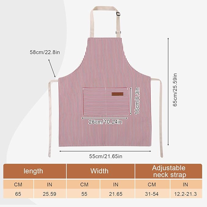 2 Pack Stripes Kids Apron, Kids Cooking Aprons - Image 2
