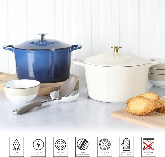MARTHA STEWART Gatwick 7-Quart Enamel Cast Iron Dutch Oven Pot - Image 4