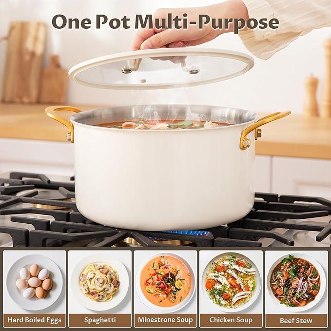BEZIA Large Stainless Steel Stock Pot, 12 Quart Large Cooking Pot - Image 5