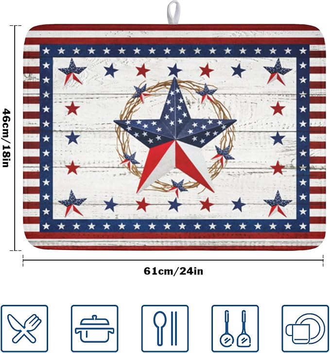 4th of July Patriotic Dish Drying Mat - Image 2