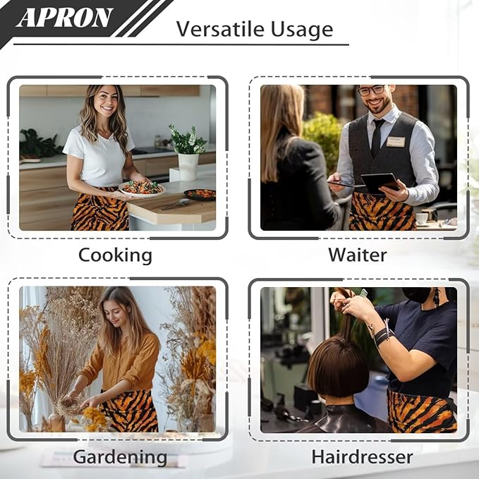 Server Apron with 3 Pockets, Waterproof Oil Waitress Waiter Half Apron - Image 5