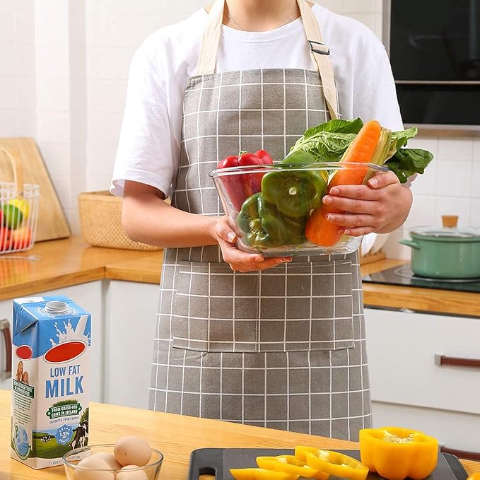 Tosewever 2 Pack Cotton Adjustable Bib Apron - Image 9
